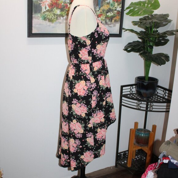 Lily Rose Pink Floral Print Dress - Size Large - Picture 3 of 12
